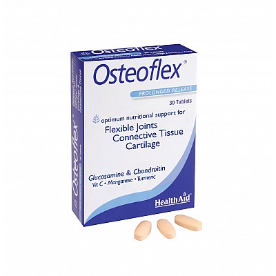 Health Aid Osteoflex Blister, Γλυκοσαμίνη, Χονδροϊτίνη, Κουρκουμίνη Vitamin C 30 Tabs
