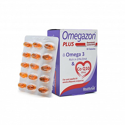 Health Aid Omegazon Plus Ω3 + CoQ10 για την Καλή Λειτουργία του Καρδιαγγειακού Συστήματος, 60caps