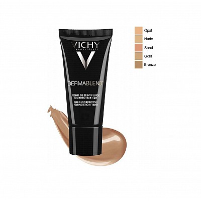 Vichy Dermablend Fluid Make Up 25 - Nude Διορθωτικό Make-Up Υψηλής Κάλυψης έως 16hrs, 30ml