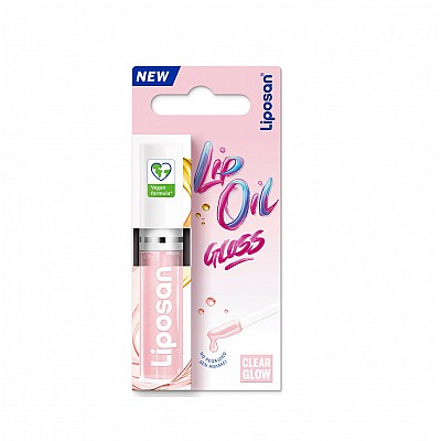 Liposan Lip Oil Gloss Clear Glow Άμεσης Ενυδάτωσης Vegan Friendly, 5.5ml