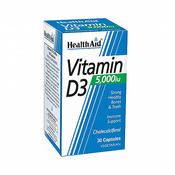 Health Aid Vitamin D3 5000 IU Βιταμίνη D3, 30 tabs