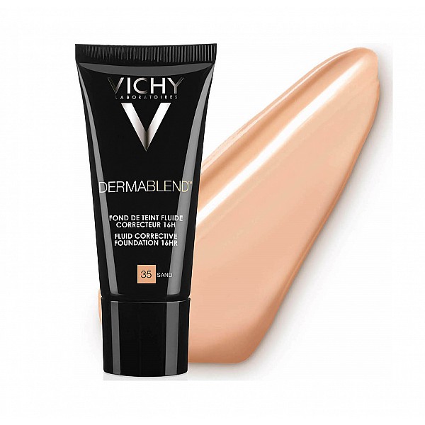 Vichy Dermablend Fluid Make-Up 35 Sand Διορθωτικό Make-Up Υψηλής Κάλυψης έως 16hrs, 30ml