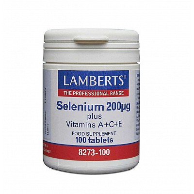 Lamberts Selenium 200μg Plus ACE Σελήνιο με Βιταμίνες Α, C, E 100 Tablets