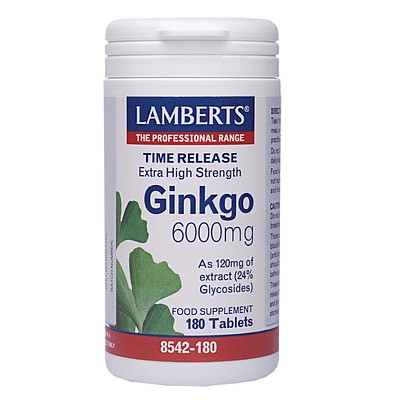 Lamberts Ginkgo Biloba Extract 6000mg 180 ταμπλέτες