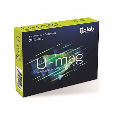 Uplab U-Mag Φόρμουλα με Μαγνήσιο 300mg για Μείωση της Κόπωσης & Φυσιολογική Κατάσταση σε Οστά & Δόντια 30 Δισκία