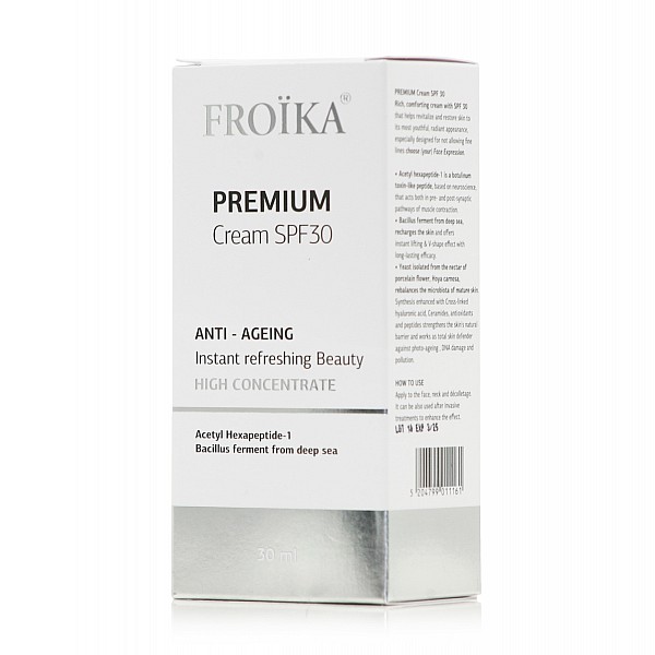 Froika Premium Cream Anti-Ageing SPF30 Κρέμα Αντιγήρανσης για Βαθιές Ρυτίδες & Επανασμίλευση του Περιγράμματος, 30ml