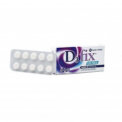 Unipharma D3 Fix Ultra 10000iu Συμπλήρωμα Διατροφής Βιταμίνης D3 - Καλή Υγεία Οστών, Δοντιών & Ανοσοποιητικού Συστήματος, 30tabs