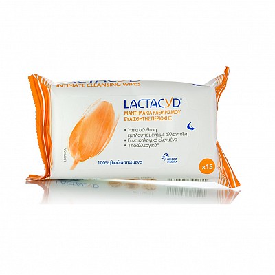 Lactacyd Moist Wipes Υγρά Μαντηλάκια Καθαρισμού Ευαίσθητης Περιοχής, 15 τεμ.