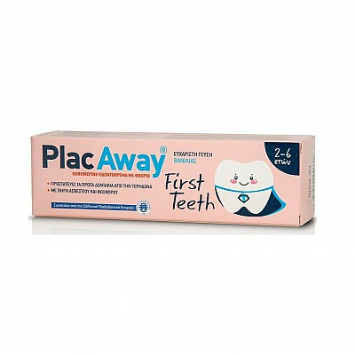 PlacAway Οδοντόκρεμα First Teeth 50ml με Γεύση Βανίλια για 2+ χρονών
