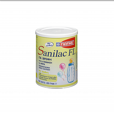 Sanilac FL Γάλα σε σκόνη κατάλληλο για βρέφη με δυσανεξία στη λακτόζη 400gr