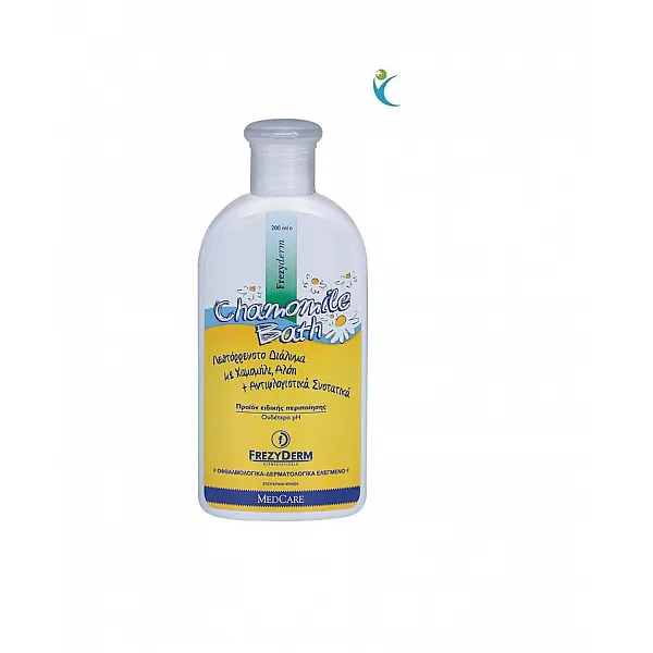 Frezyderm Baby Chamomile Bath Λεπτόρρευστο Διάλυμα για την ανακούφιση & περιποίηση του ερεθισμένου & ευαίσθητου δέρματος, 200ml