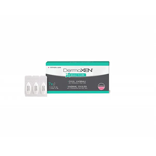 Dermoxen Bactor Vaginal Ovules Υπόθετα που Προστατέυουν τη Φυσική Άμυνα του Κόλπου, 7 x 2gr