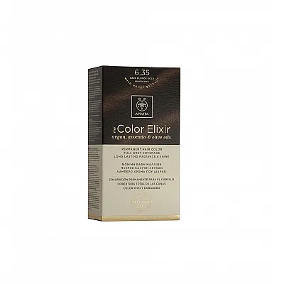 Apivita My Color Elixir Μόνιμη Βαφή Μαλλιών No 6.35 Ξανθό Σκούρο Μελί Μαονί, 1 τεμάχιο