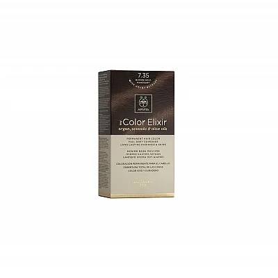 Apivita My Color Elixir Μόνιμη Βαφή Μαλλιών No 7.35 Ξανθό Μελί Μαονί, 1 τεμάχιο