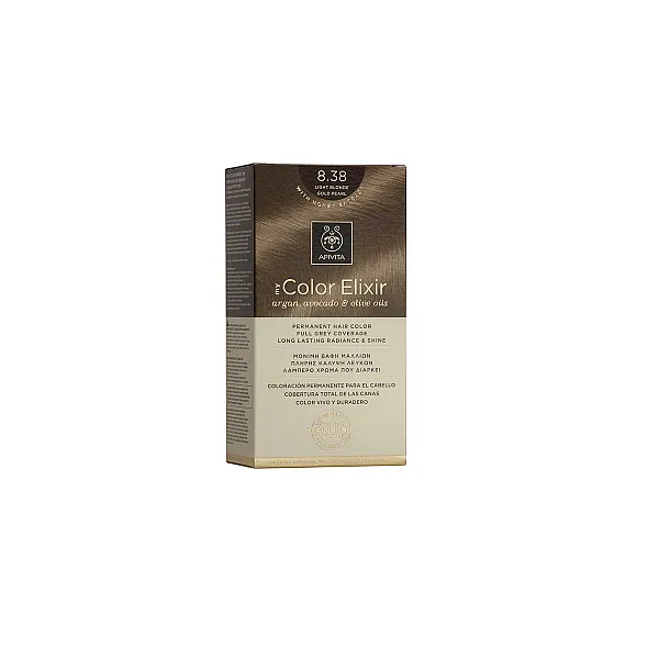 Apivita My Color Elixir Μόνιμη Βαφή Μαλλιών No 8.38 Ξανθό Ανοιχτό Μελί Περλέ, 1 τεμάχιο