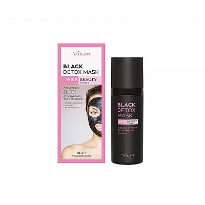 Vican Wise Beauty Black Detox Mask Μάσκα προσώπου με ενεργό άνθρακα, 50ml