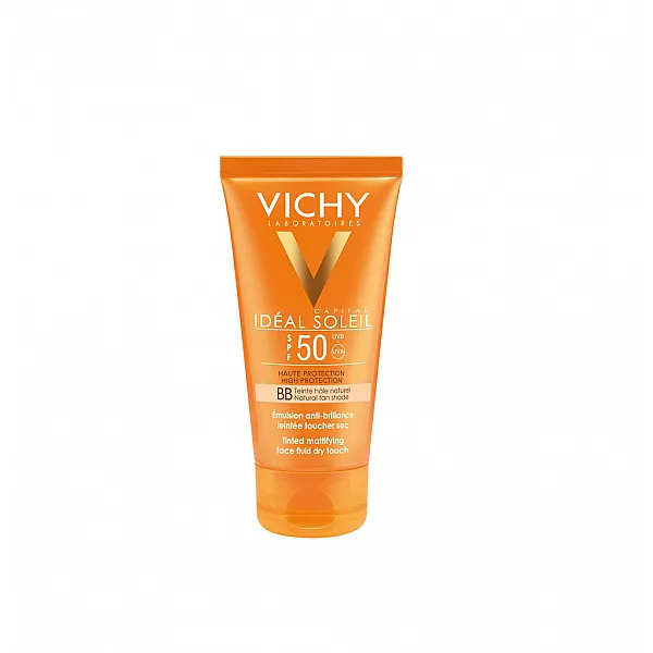 Vichy Ideal Soleil BB Tinted Dry Touch Face Fluid Matte SPF50 Αντηλιακή Κρέμα Προσώπου με Χρώμα & Ματ Αποτέλεσμα, 50ml