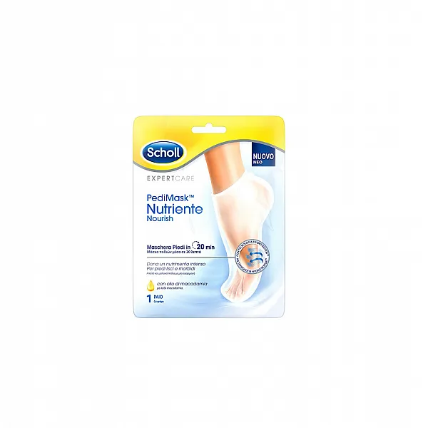 Scholl PediMask Nutriente Μάσκα Ποδιών με Λάδι Μακαντέμια, 1 ζευγάρι