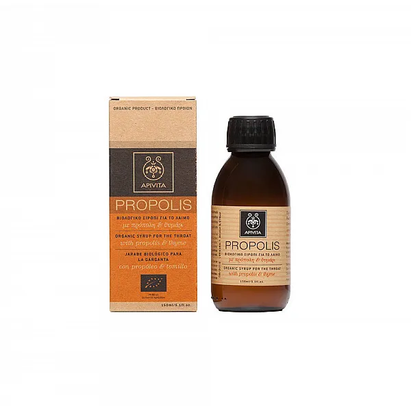 Apivita Propolis Βιολογικό Σιρόπι για το Λαιμό με Πρόπολη & Θυμάρι, 150ml