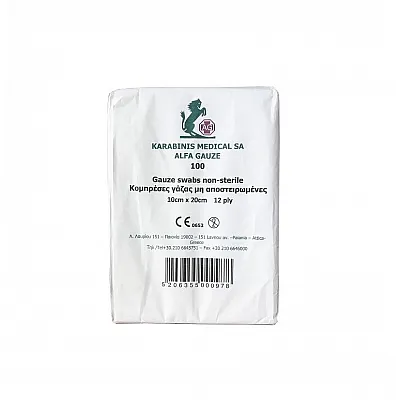AlfaShield Alfa Gauze Swabs Non-sterile 12ply 10 x 20cm 100τμχ