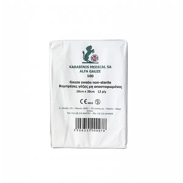 AlfaShield Alfa Gauze Swabs Non-sterile 12ply 10 x 20cm 100τμχ