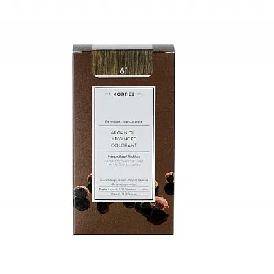 KORRES ARGAN OIL ADVANCED COLORANT ΒΑΦH ΜΑΛΛΙΩΝ 6.1 ΞΑΝΘΟ ΣΚΟΥΡΟ ΣΑΝΤΡΕ 50 ML