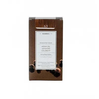KORRES ARGAN OIL ADVANCED COLORANT ΒΑΦH ΜΑΛΛΙΩΝ 6.3 ΞΑΝΘΟ ΣΚΟΥΡΟ ΧΡΥΣΟ ΜΕΛΙ 50 ML