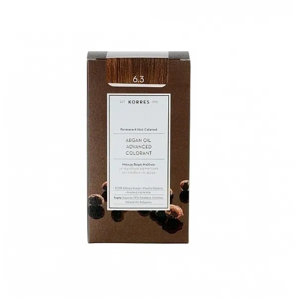 KORRES ARGAN OIL ADVANCED COLORANT ΒΑΦH ΜΑΛΛΙΩΝ 6.3 ΞΑΝΘΟ ΣΚΟΥΡΟ ΧΡΥΣΟ ΜΕΛΙ 50 ML