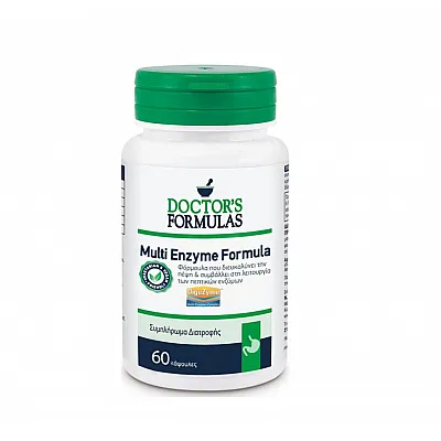 Doctor's Formulas Multi Enzyme Formula Διευκολύνει την Πέψη & Συμβάλλει στη Λειτουργία των Πεπτικών Ενζύμων, 60 caps