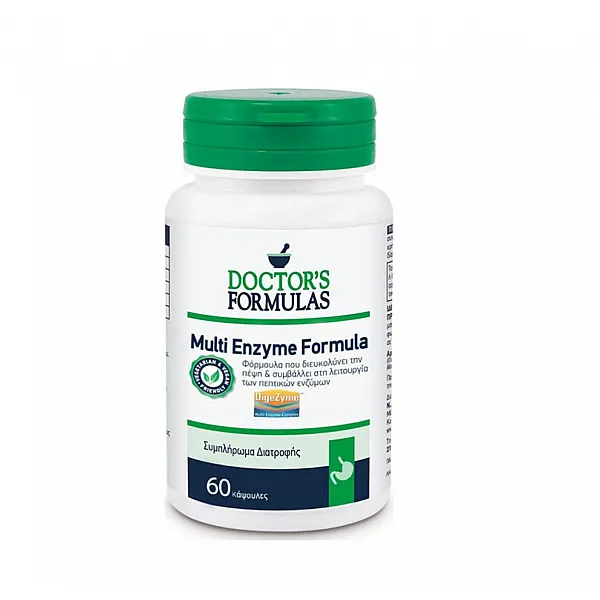 Doctor's Formulas Multi Enzyme Formula Διευκολύνει την Πέψη & Συμβάλλει στη Λειτουργία των Πεπτικών Ενζύμων, 60 caps