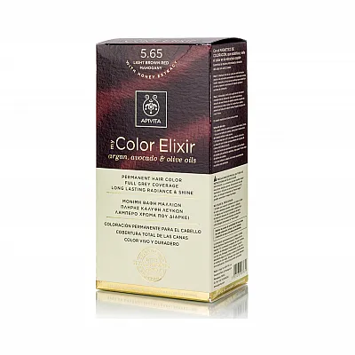Apivita My Color Elixir Μόνιμη Βαφή Μαλλιών No 5.65 Καστανό Ανοιχτό Κόκκινο Μαονί, 1 τεμάχιο