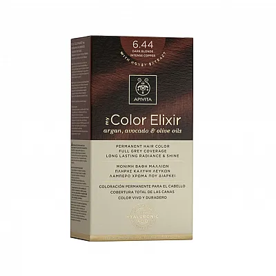 Apivita My Color Elixir Μόνιμη Βαφή Μαλλιών No 6.44 Ξανθό Σκούρο Έντονο Χάλκινο, 1 τεμάχιο