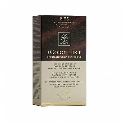 Apivita My Color Elixir Μόνιμη Βαφή Μαλλιών No 6.65 Έντονο Κόκκινο, 1 τεμάχιο