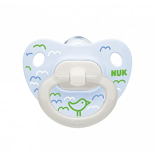 Nuk Happy Days Ορθοδοντική Πιπίλα Σιλικόνης Blue BIrds 0-6m 1τμχ
