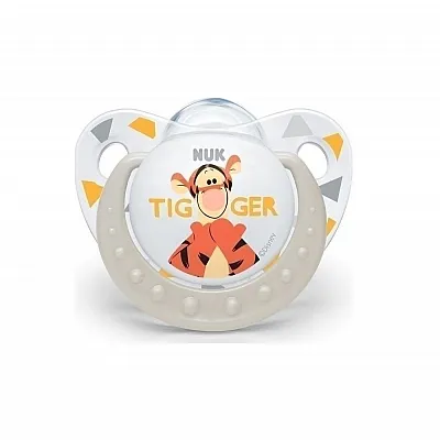 Nuk Trendline Disney Σιλικόνης Tiger Γκρι 6-18m Σιλικόνης με Θήκη 1τμχ