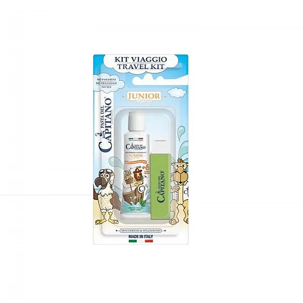 Pasta Del Capitano Παιδικό Travel Kit Οδοντόβουρτσα & Junior Captain 6+ Οδοντόκρεμα με Γεύση Απαλής Μέντας 20ml.