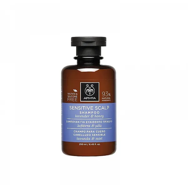 Apivita Sensitive Scalp Shampoo Σαμπουάν για το Ευαίσθητο Τριχωτό με Λεβάντα & Μέλι, 250ml
