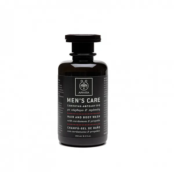 Apivita Men's Care Ανδρικό Σαμπουάν - Αφρόλουτρο με Κάρδαμο & Πρόπολη, 250ml