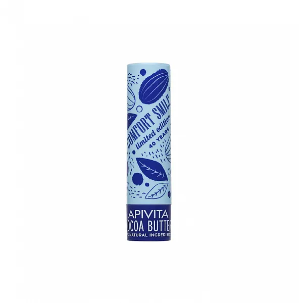 Apivita Comfort Smile Limited Edition 40 Years Lip Care Cocoa Butter SPF20 Balm Χειλιών με Βούτυρο Κακάο, 4.4 gr