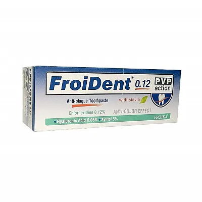 Froika FroiDent Anti-Plaque Toothpaste Chlorhexidine 0.12 PVP Action Οδοντόκρεμα κατά της Οδοντικής Πλάκας, 75ml με Στέβια