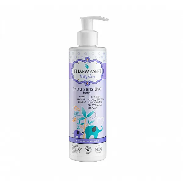 Pharmasept Baby Extra Sensitive Bath Πολύ Απαλό Βρεφικό Αφρόλουτρο για Σώμα & Μαλλιά για Χρήση από την Πρώτη Ημέρα, 250ml