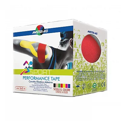 Master Aid Performance Tape 5x5cm Αυτοκόλλητο Ελαστικό Επίθεμα Κόκκινο