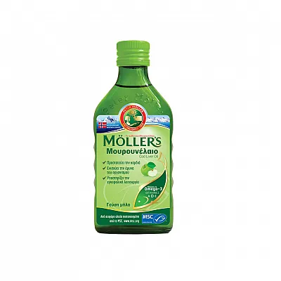 MOLLER'S Μουρουνέλαιο με Γεύση Μήλο 250ml