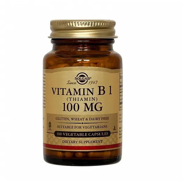 SOLGAR Vitamin B1 (Θειαμίνη) 100 mg Για Υγιές Νευρικό Σύστημα 100 veg.caps
