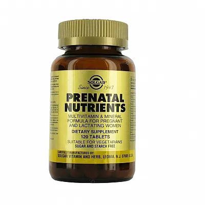 Solgar Prenatal Nutrients Πολυβιταμίνη για Γυναίκες Ιδανική κατά την Περίοδο της Εγκυμοσύνης & του Θηλασμού, 120tabs