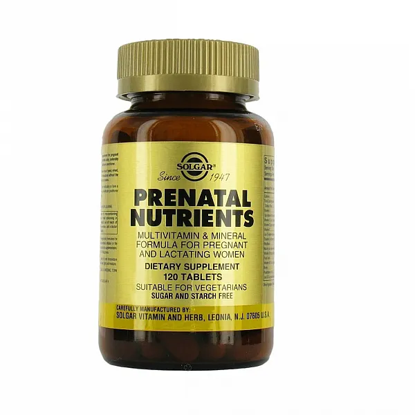 Solgar Prenatal Nutrients Πολυβιταμίνη για Γυναίκες Ιδανική κατά την Περίοδο της Εγκυμοσύνης & του Θηλασμού, 120tabs