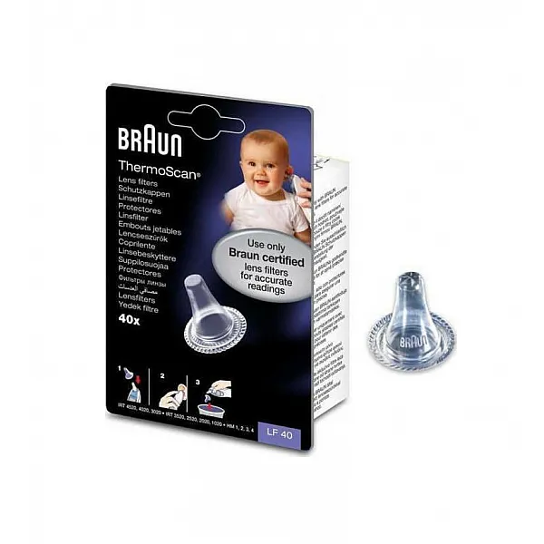 Braun LF40 Ανταλλακτικά Φίλτρα για Θερμόμετρα Αυτιού Braun ThermoScan, 40 τεμάχια