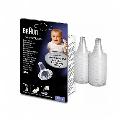 Braun LF40 Spare Filters for Braun ThermoScan Ear Thermometers, 40 pieces
