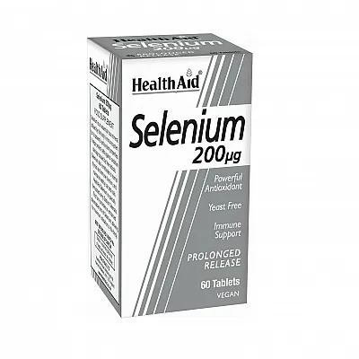 Health Aid Selenium 200μg Συμπλήρωμα Διατροφής με Σελήνιο για Αντιοξειδωτική Προστασία, 60tabs