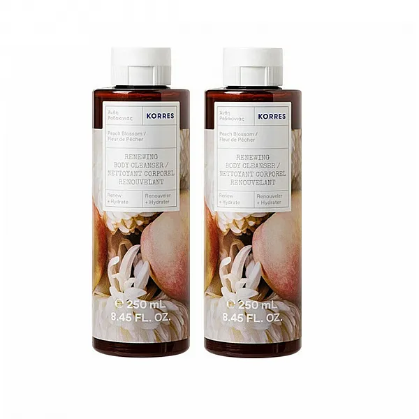 Korres Body Cleanser Peach Blossom Αφρόλουτρο με Άνθη Ροδακινιάς 250ml 1+1 ΔΩΡΟ
